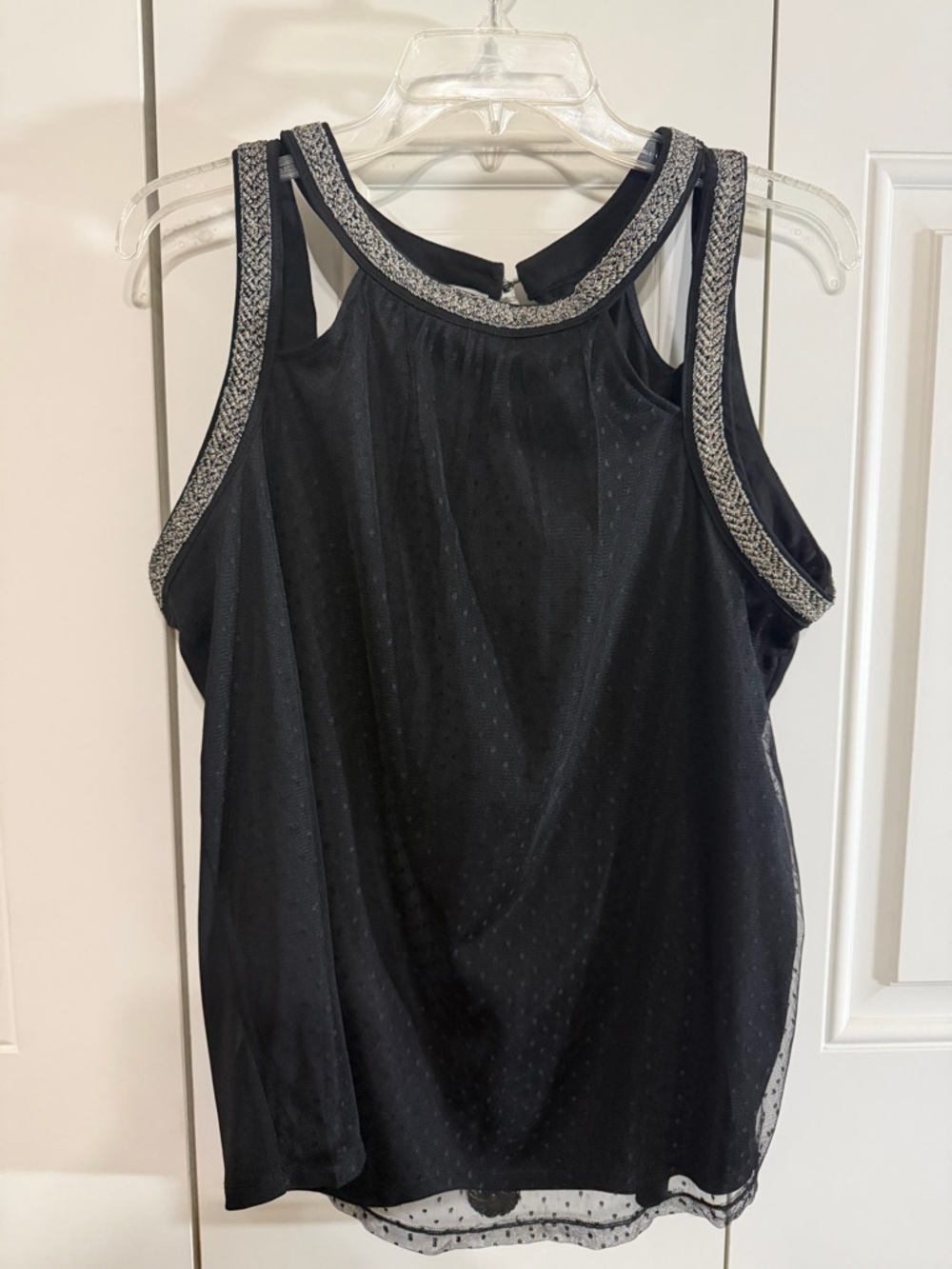 Maurices Black Sleeveless Embellished Trim Camisole